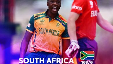 Photo of ٹی ٹوینٹی کرکٹ ورلڈکپ:کانٹے دار مقابلے کے بعد جنوبی افریقا نے انگلینڈ کو سات رنز سے ہراکر اہم فتح حاصل کرلی
