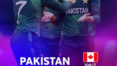 Photo of ٹی ٹوینٹی کرکٹ ورلڈکپ:پاکستان کی پہلی جیت،کینیڈاکوسات وکٹ سےہرادیا
