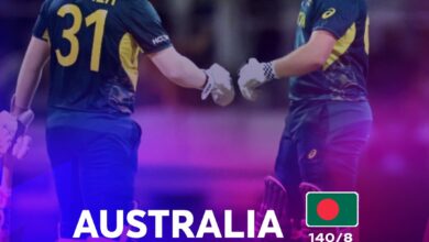 Photo of ٹی ٹوینٹی کرکٹ ورلڈکپ:بارش سے متاثرہ میچ میں آسٹریلیا نے بنگلادیش کوبآسانی شکست دے دی