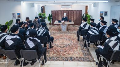 Photo of امیر المومنین حضرت خلیفۃ المسیح الخامس ایّدہ اللہ تعالیٰ بنصرہ العزیز کے ساتھ مجلس خدام الاحمديہ امريکہ کے مڈویسٹ ريجن کے وفدکی ملاقات