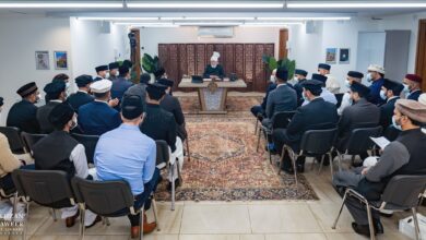 Photo of امیر المومنین حضرت خلیفۃ المسیح الخامس ایّدہ اللہ تعالیٰ بنصرہ العزیز کے ساتھ مجلس خدام الاحمدیہ سویڈن کےایک وفد کی ملاقات